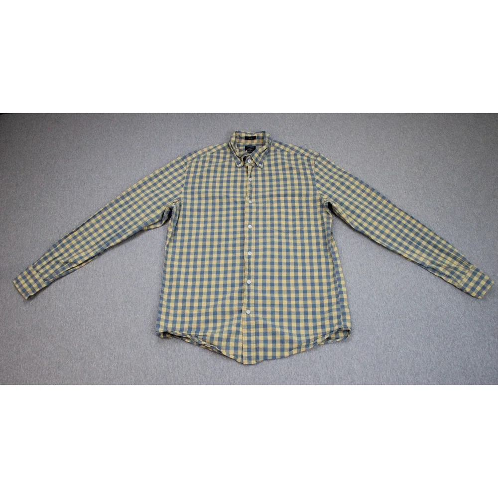 J Crew Shirt Mens Medium Plaid Flex Washed Slim‎ Fit Button-Down